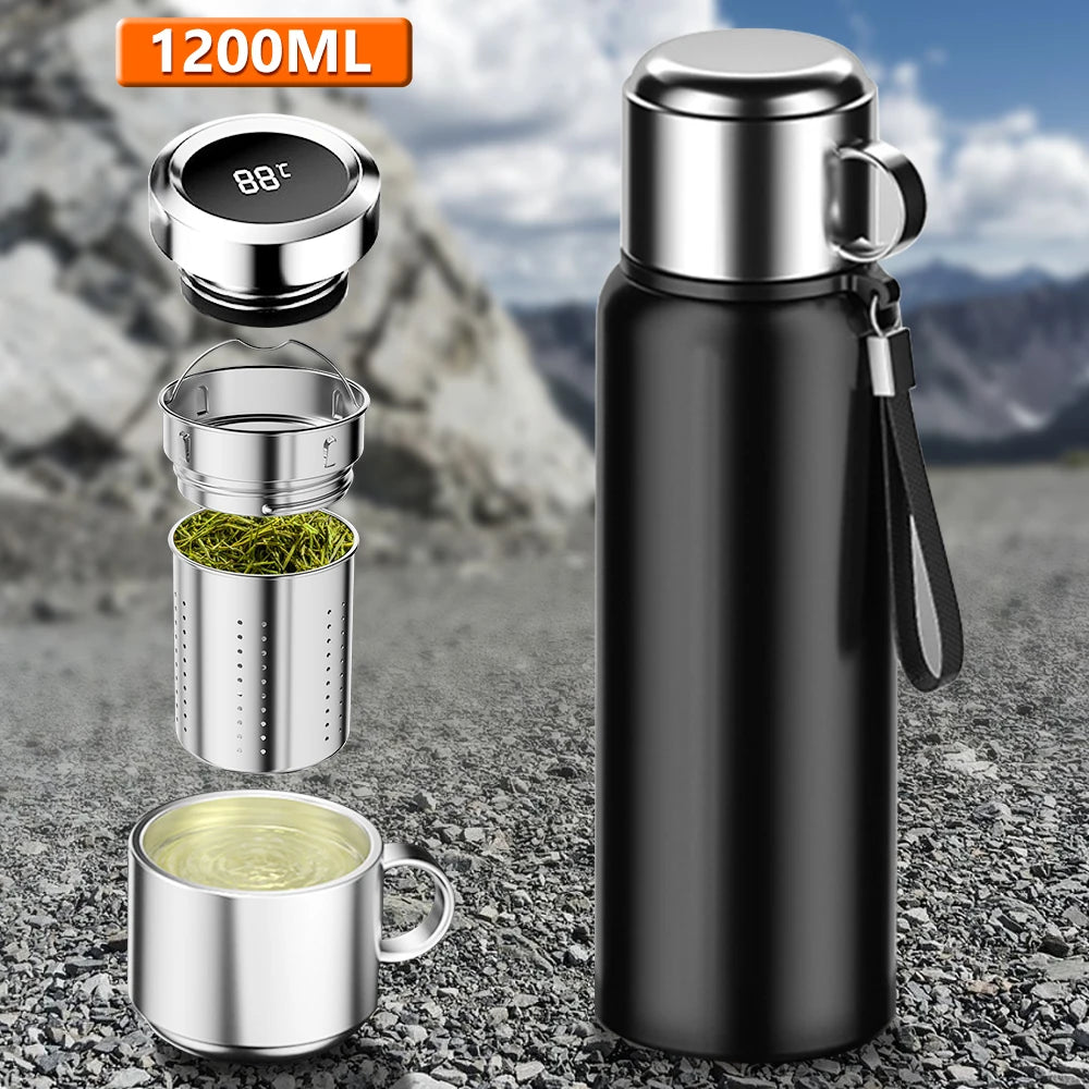 ThermaSmart™ 1200ml Smart Temperature Display Vacuum Flask MedikStat
