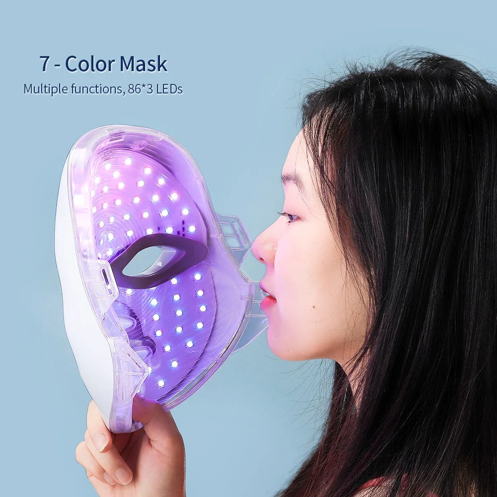 7-Colour LED Face &amp; Neck Light Therapy Mask