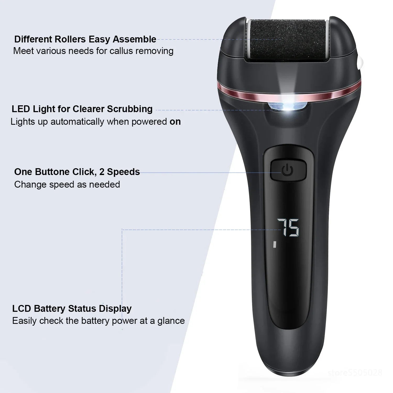 PediFix™ Rechargeable Electric Foot File Grinder MedikStat
