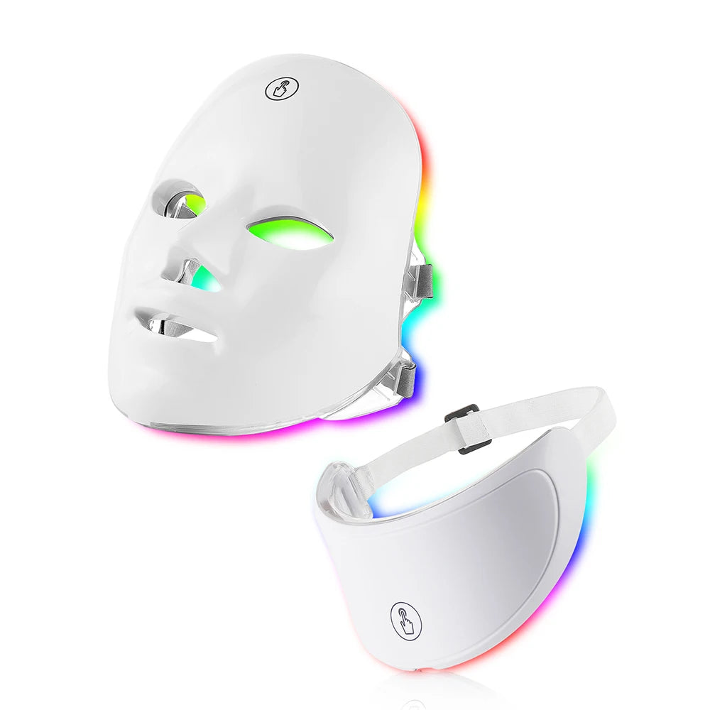 7-Colour LED Face &amp; Neck Light Therapy Mask