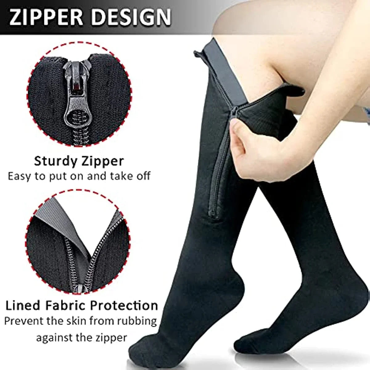Zipper Compression Socks Unisex