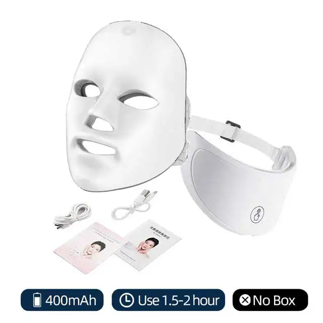7-Colour LED Face &amp; Neck Light Therapy Mask