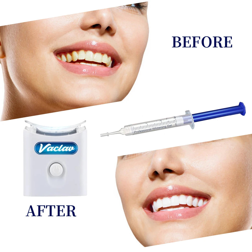 Teeth Whitening Gel Kit with LED light