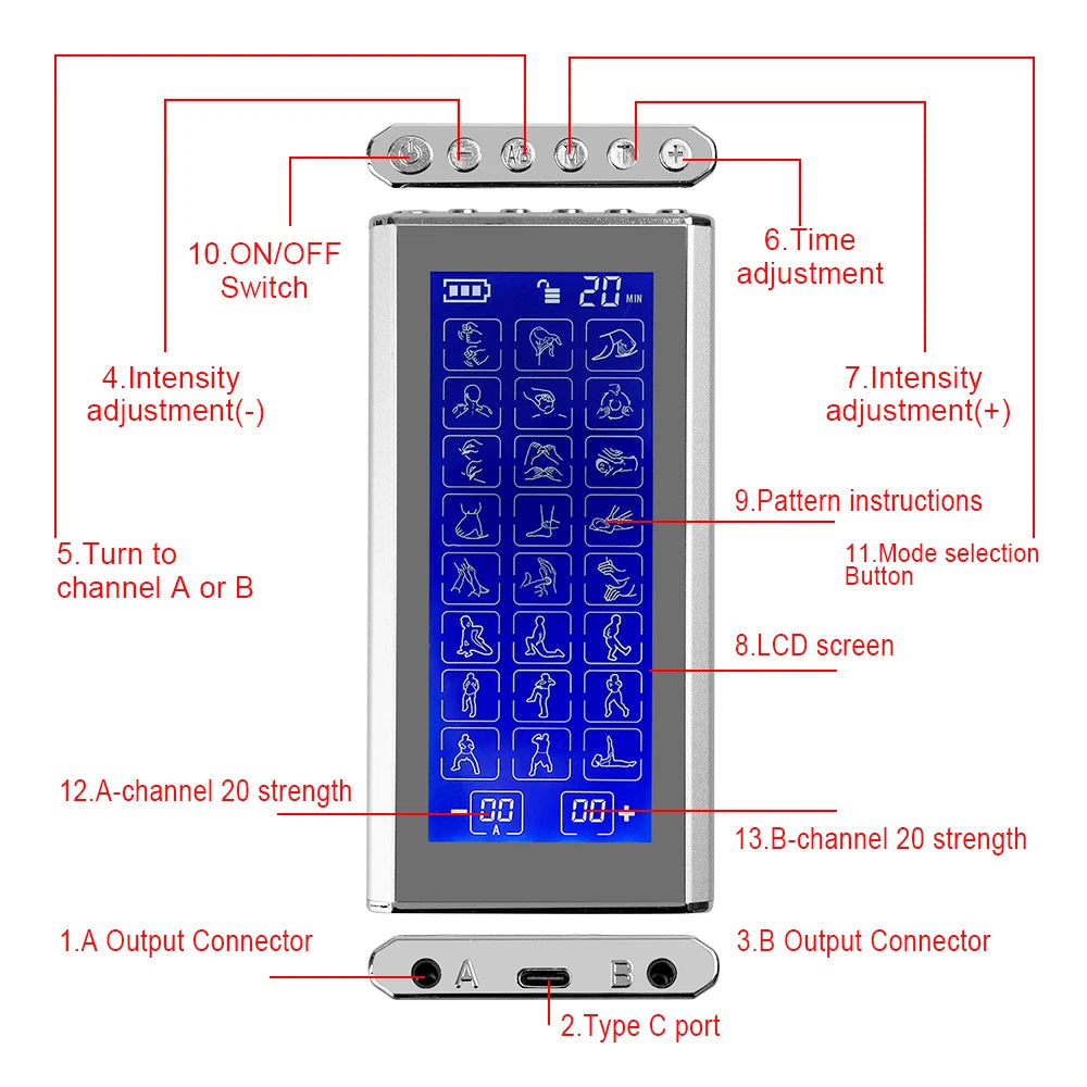 Electric Pulse TENS & EMS Muscle Stimulator