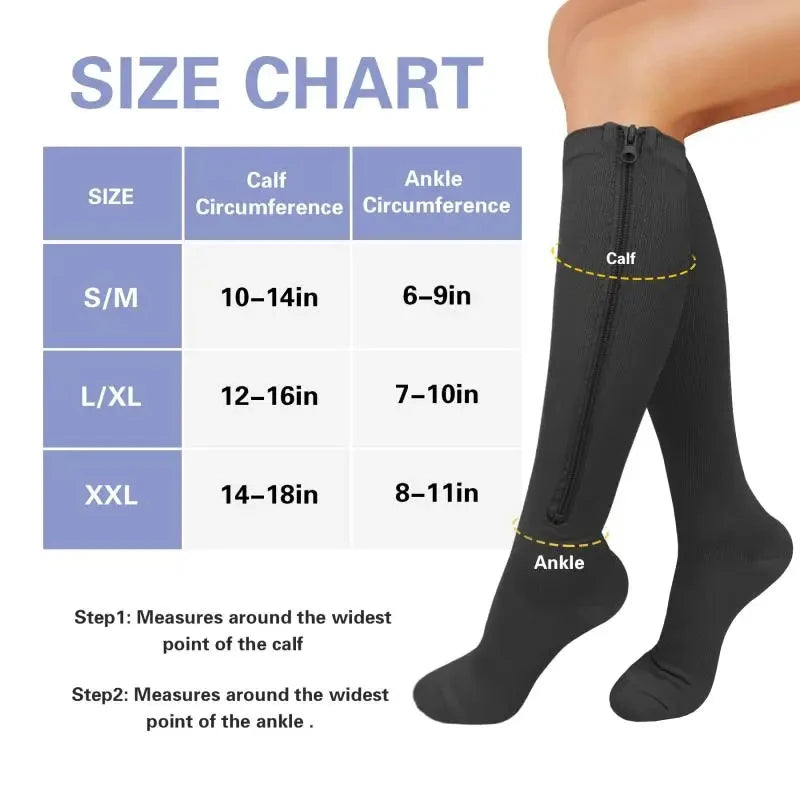 Zipper Compression Socks Unisex