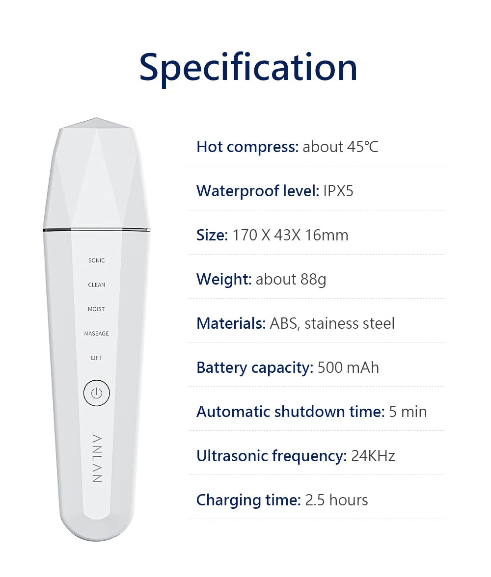 Sanclair™ Ultrasonic Skin Scrubber MedikStat