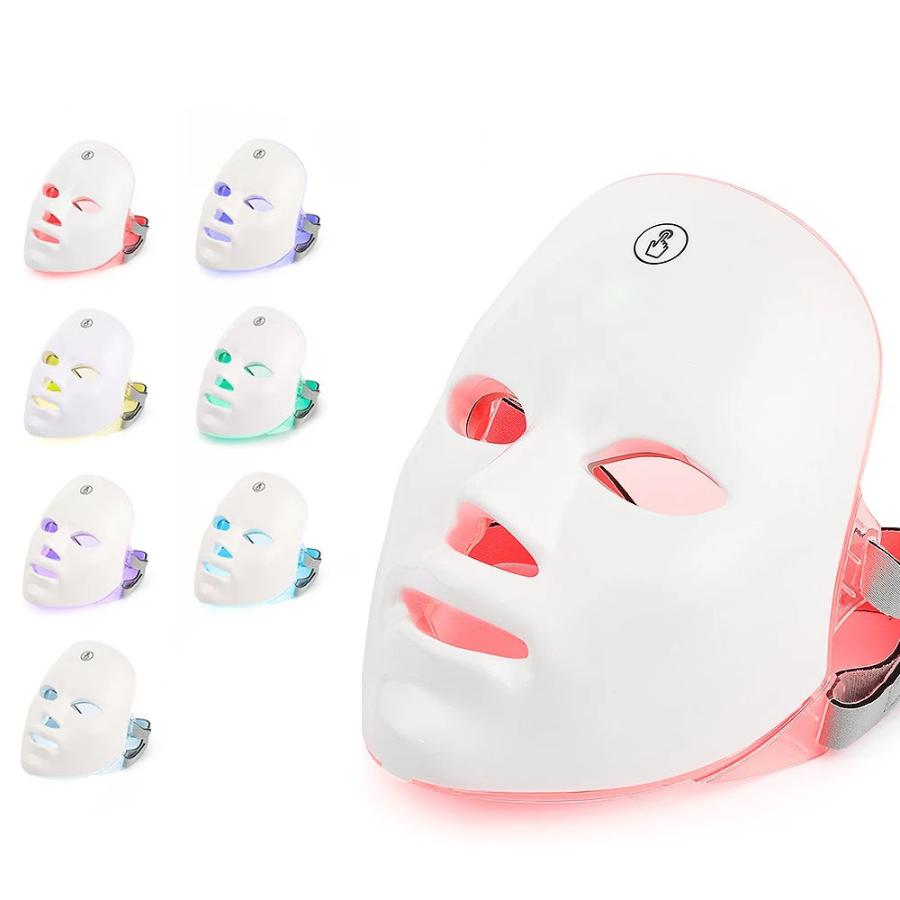 7-Colour LED Face &amp; Neck Light Therapy Mask