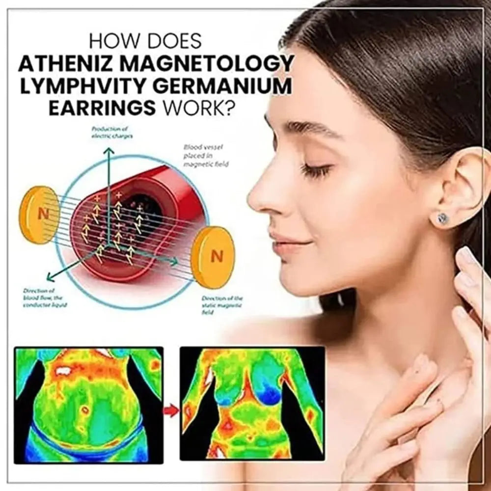 Acupuncture Magnetic Germanium Stud Earrings