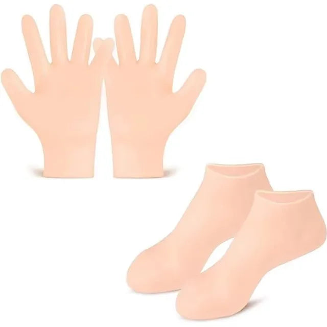 Hand & Feet SPA Socks & Gloves with Anti Slip Silicone