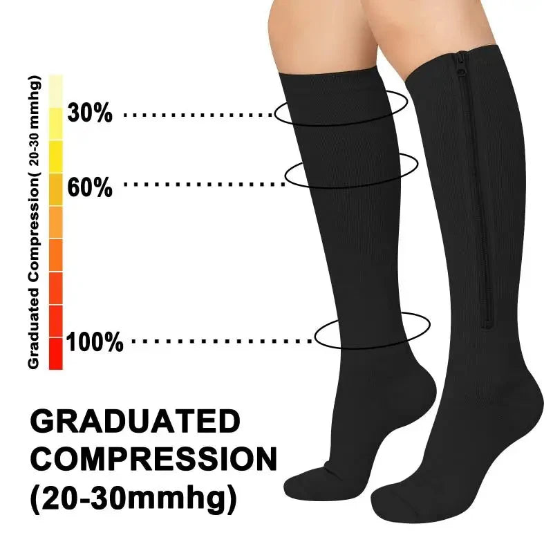 Zipper Compression Socks Unisex