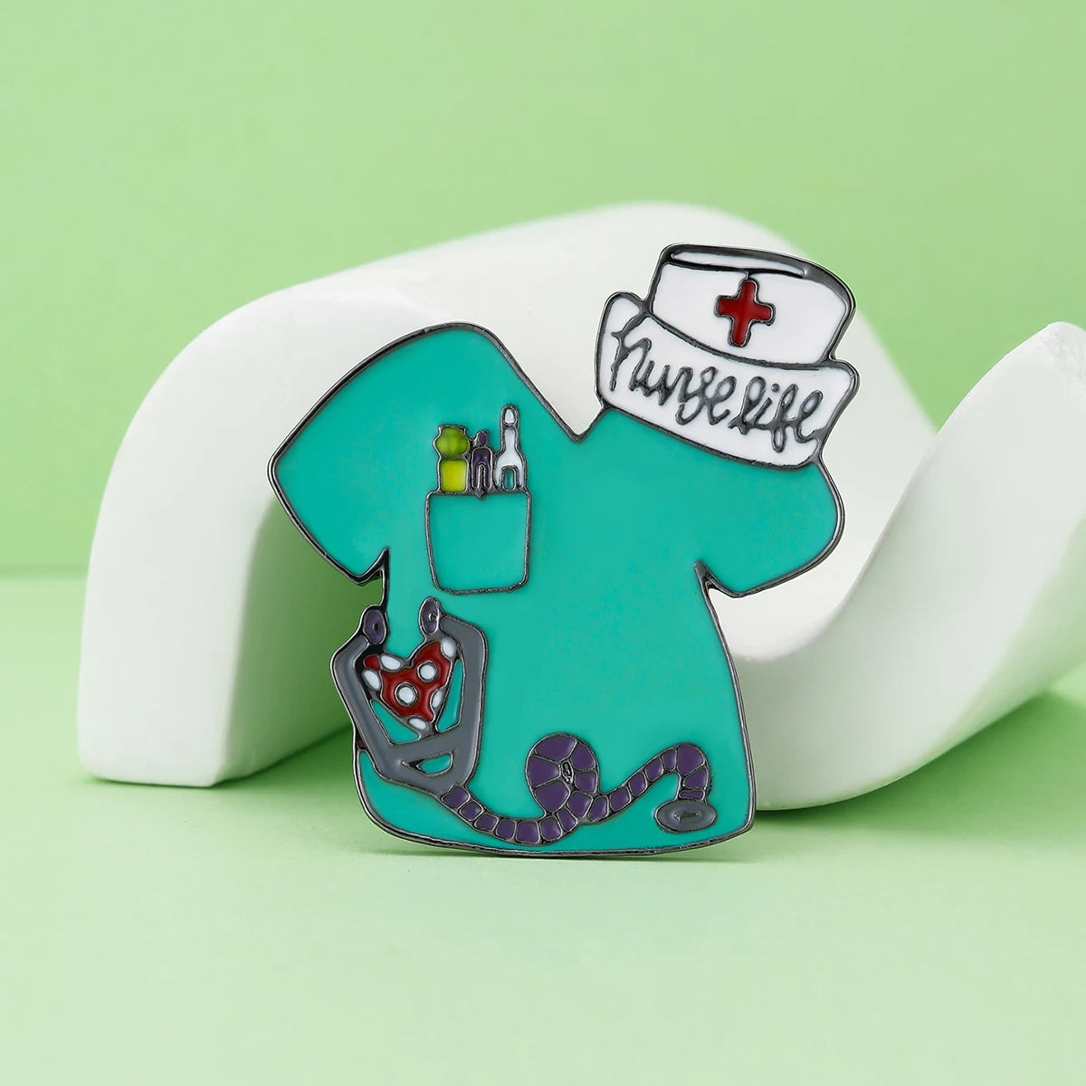 Cartoon Medical Enamel Pin Brooch