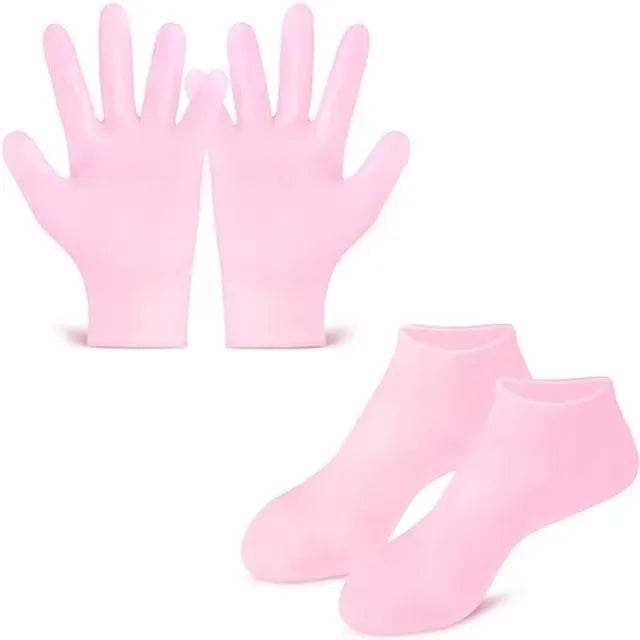 Hand & Feet SPA Socks & Gloves with Anti Slip Silicone