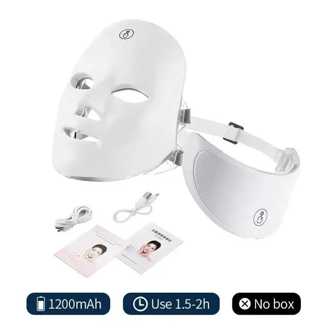 7-Colour LED Face &amp; Neck Light Therapy Mask