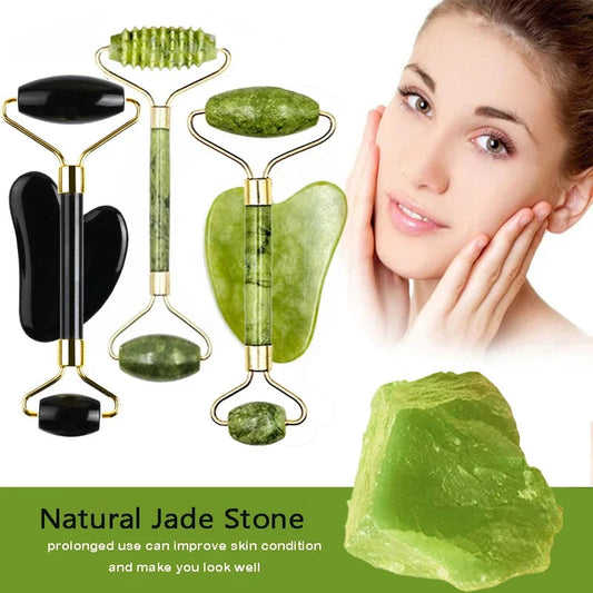 Guaflow™ Natural Stone Gua Sha & Jade Roller Set MedikStat